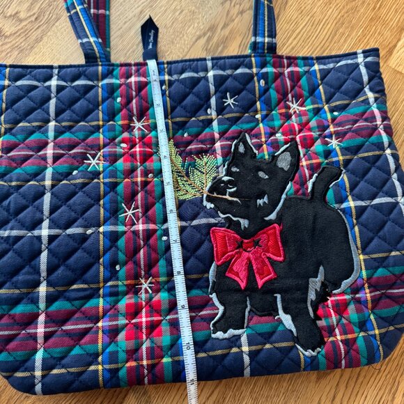 Vera Bradley Holiday Scottie Dog Small Vera Tote NWT - Picture 8 of 10